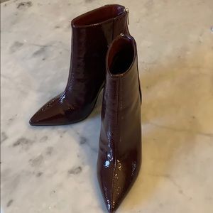 Forever21 burgundy patent booties